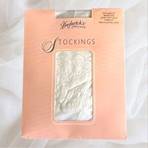 Vintage Frederick’s of Hollywood Tulle Lace Top Thigh Highs Size Petite Small